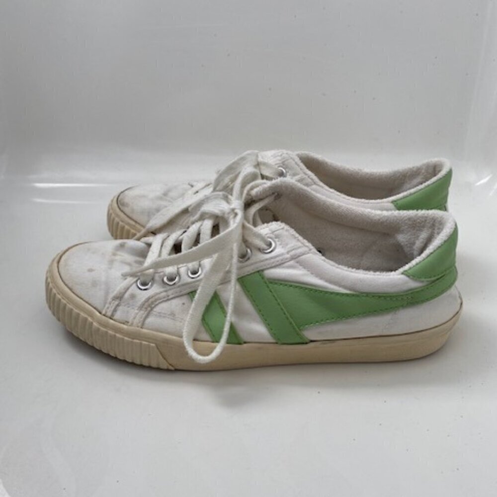 GOLA White Green Canvas Mark Cox Tennis Shoes Sneakers Sz 7 - Picture 2 of 13